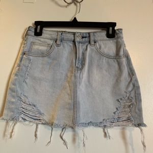 Ripped jean skirt
